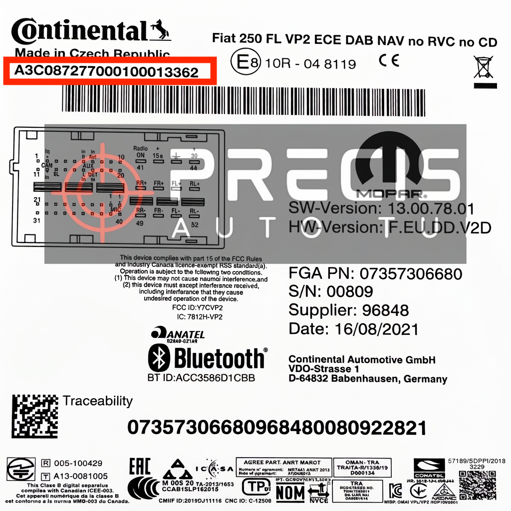 Fiat, Peugeot & Citroen Anti-theft Code Unlock Service – Continental VP2 - Image 2